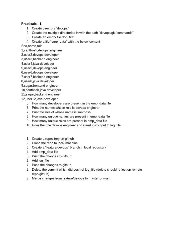 Practicals - 1 - DevOps Class | PDF