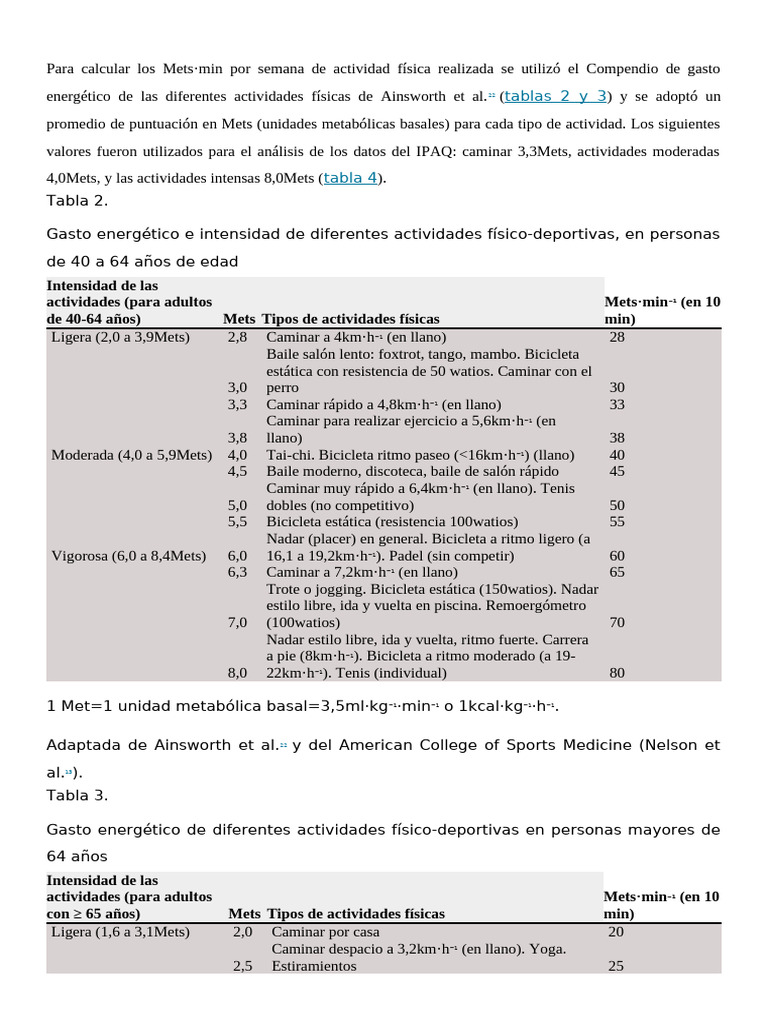 Para Calcular Los Mets | PDF