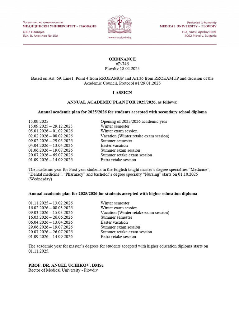 Academic Plan 2025 2026 | PDF