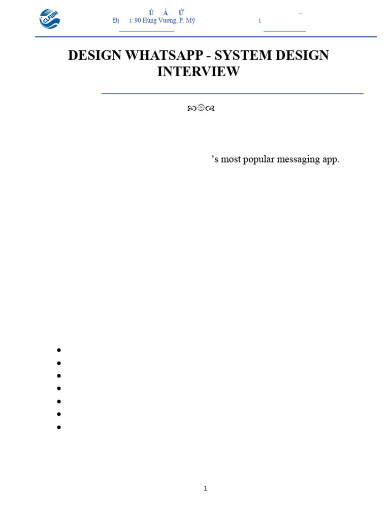 Design Whatsapp - System Design Interview | PDF
