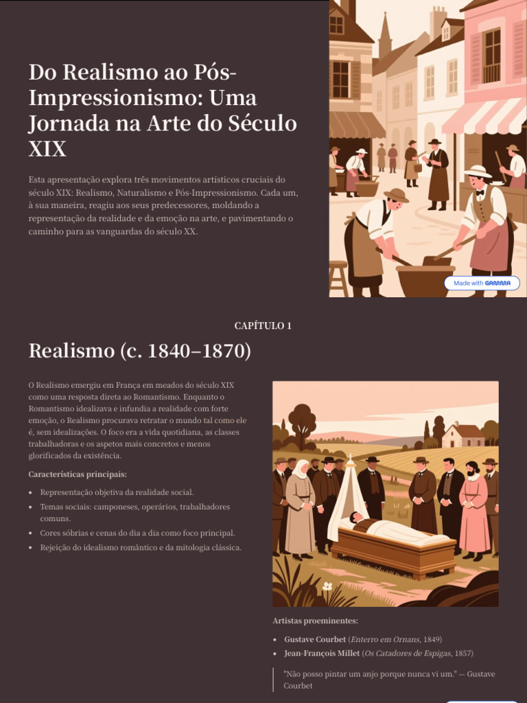 Do Realismo Ao Pos Impressionismo Uma Jornada Na Arte Do Seculo XIX | PDF