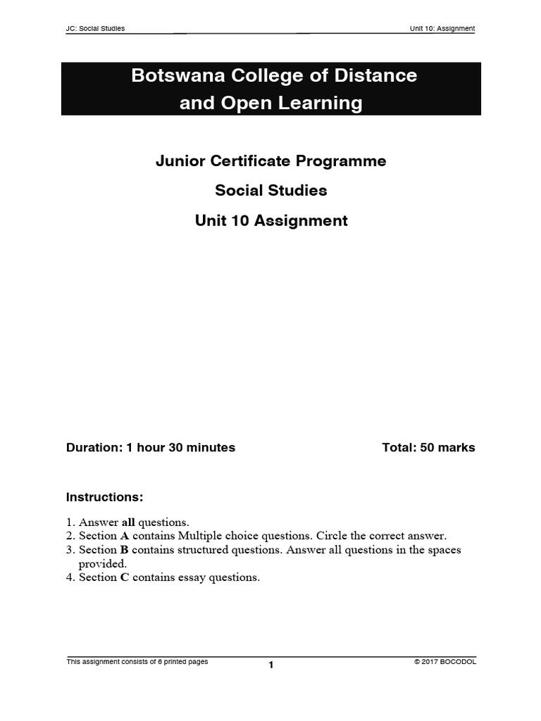 JC Ss Unit 10 Assignmet Final | PDF