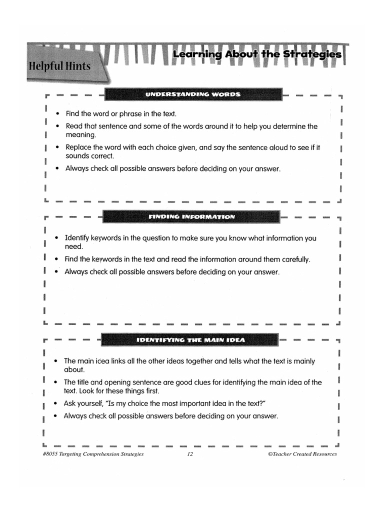 Targeting Comprehension Strategies-Understanding Words | PDF