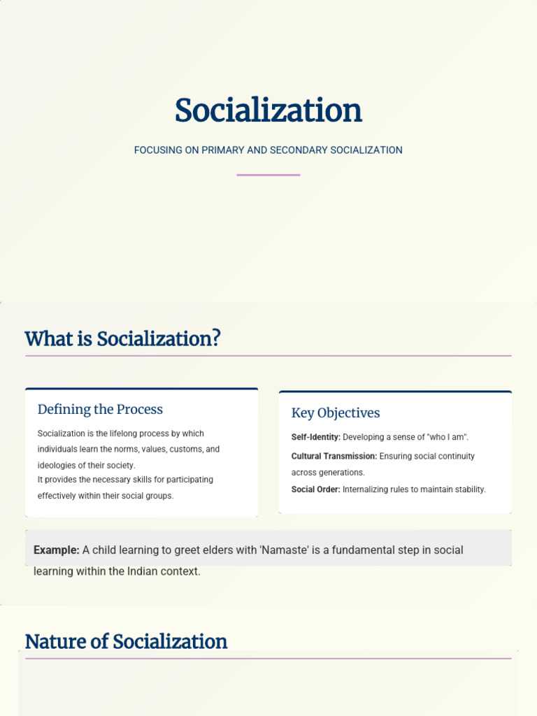 Socialization - A Comprehensive Study | PDF
