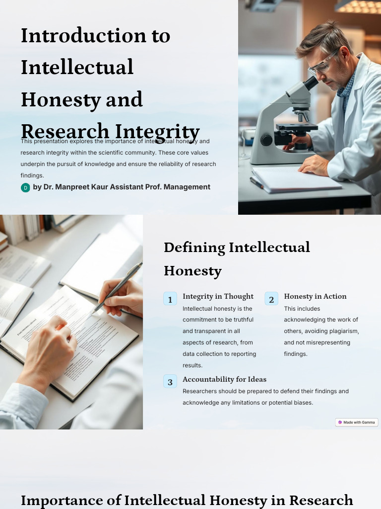 Introduction To Intellectual Honesty and Research Integrity | PDF