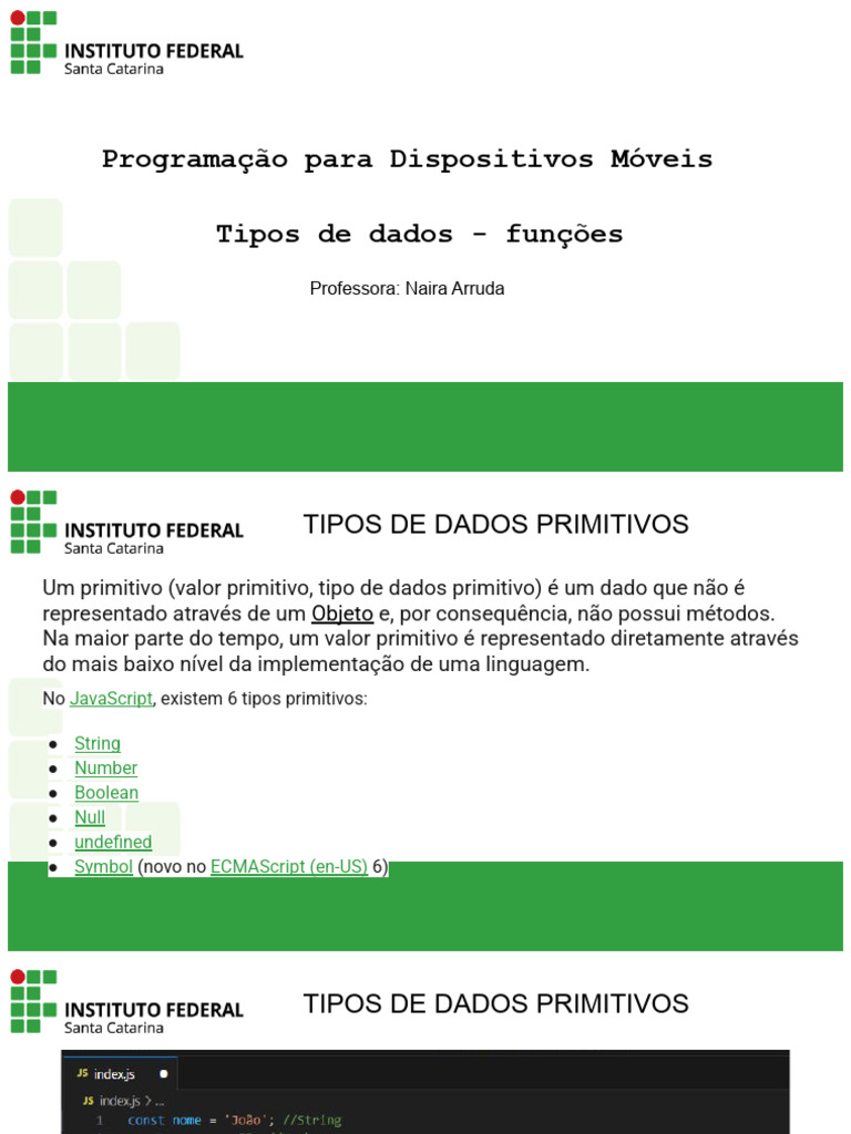 Aula 05 - Tipos de Dados | PDF | Script Java | Tipo de dados