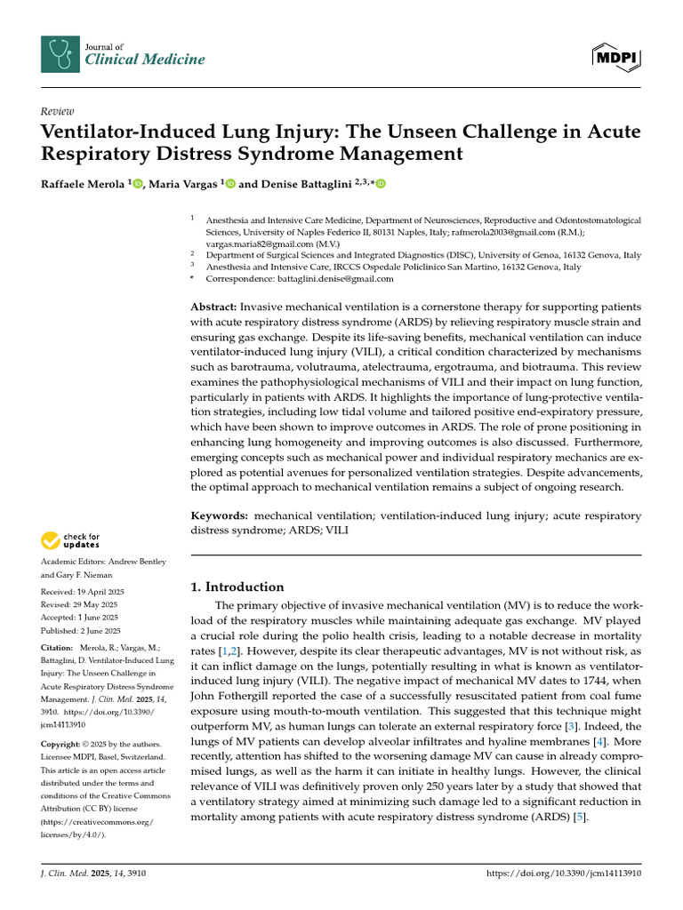 Ventilator-Induced Lung Injury | PDF