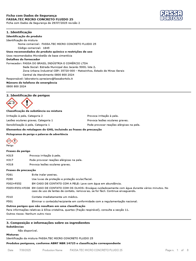 Fassadb Sic PT Fassa - Tec Micro Concreto Fluido 25 2 | PDF