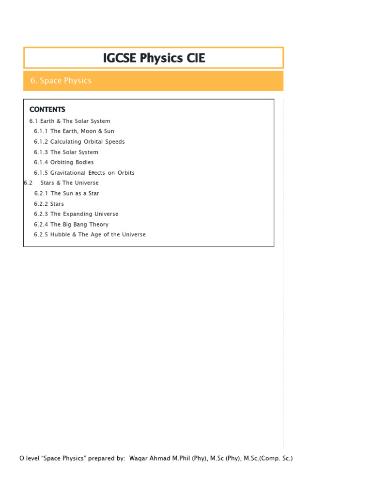 Space Physics Complete Notes | PDF