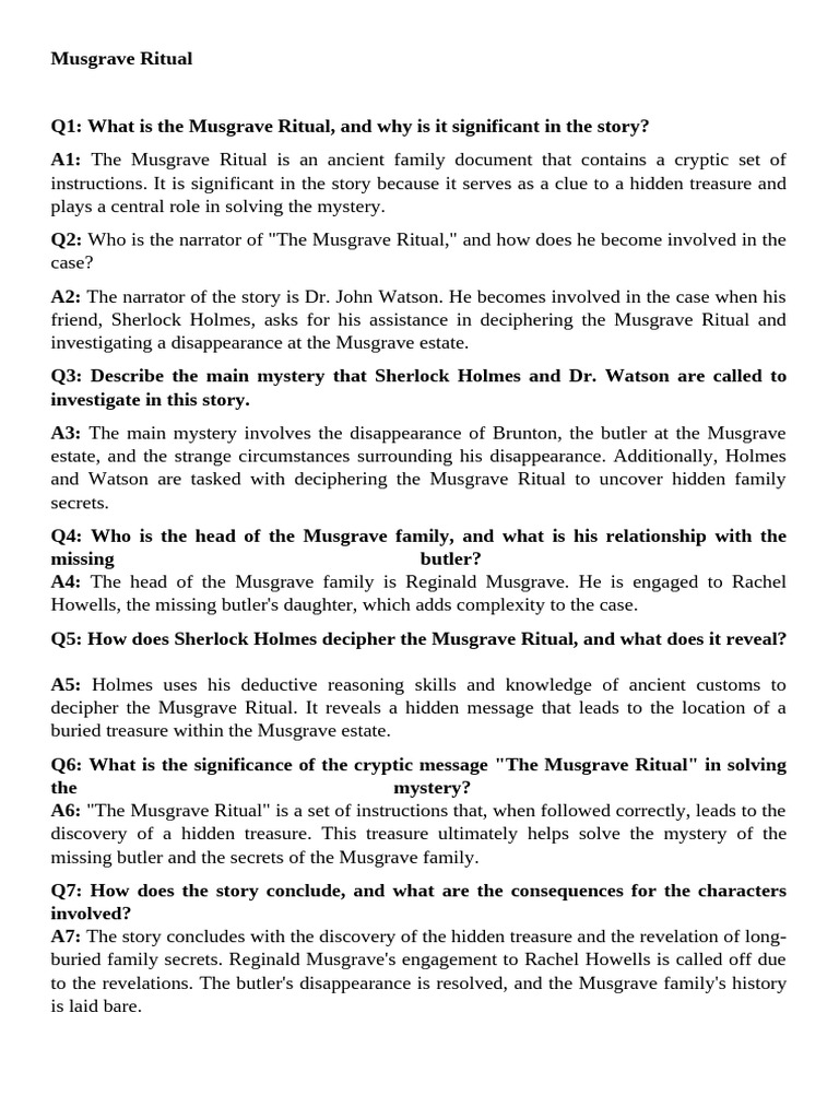 Musgrave Ritual | PDF