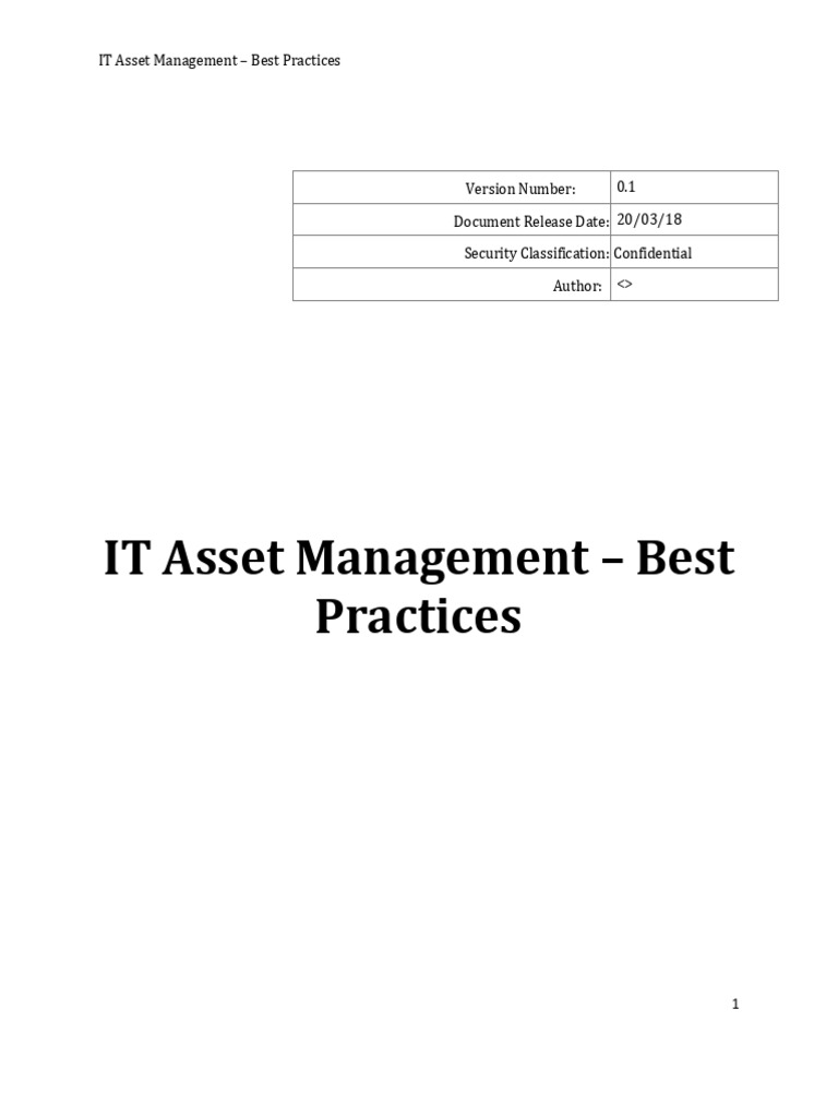 IT Asset Management Best Practices | PDF