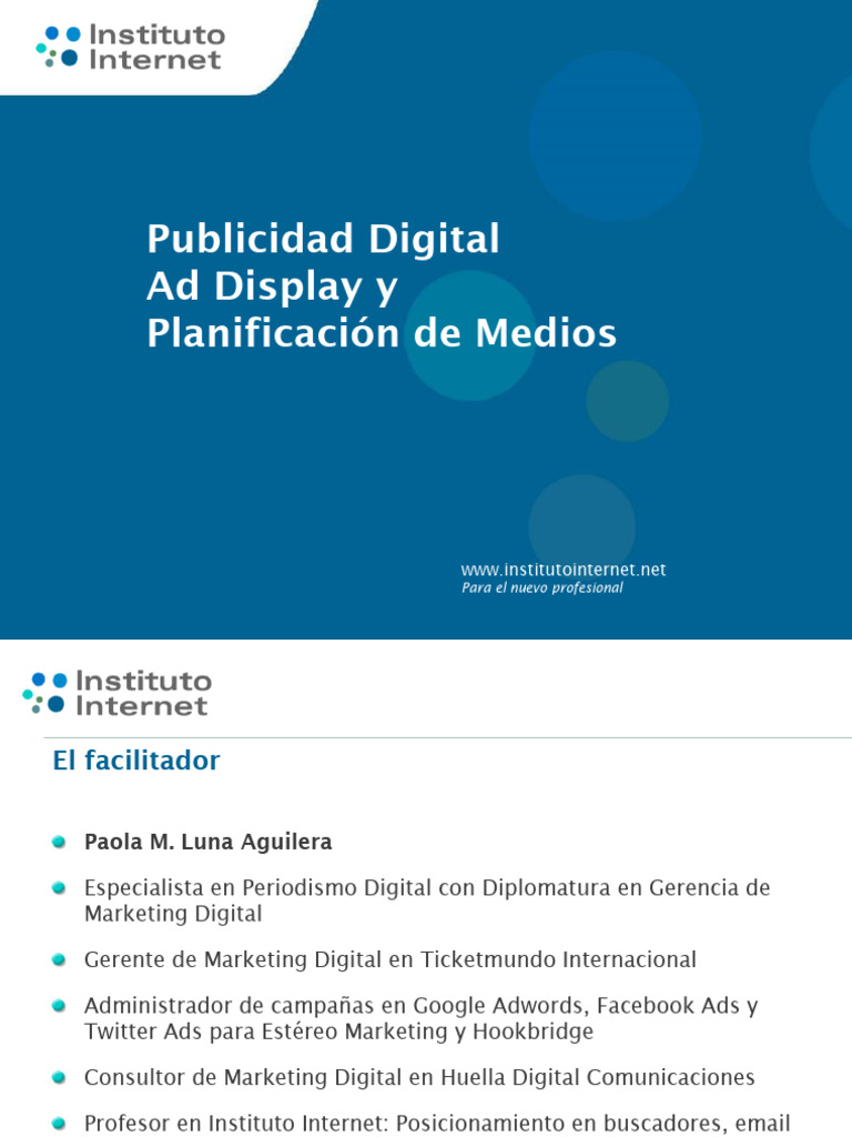 11 - Publicidad Digital 2018 - PAOLA LUNA - Clase 1 | PDF