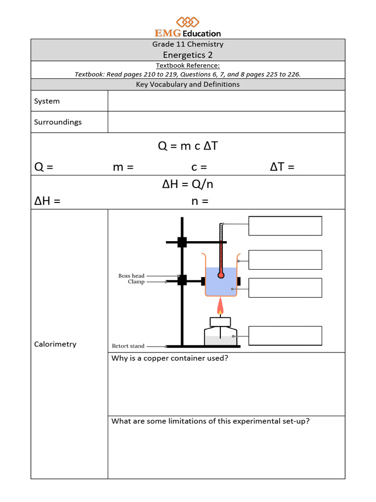 SS Lesson Sheet - Energetics 2 | PDF