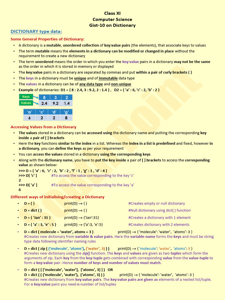 XI Computer Science Gist-10 Dictionary | PDF | Software Engineering ...