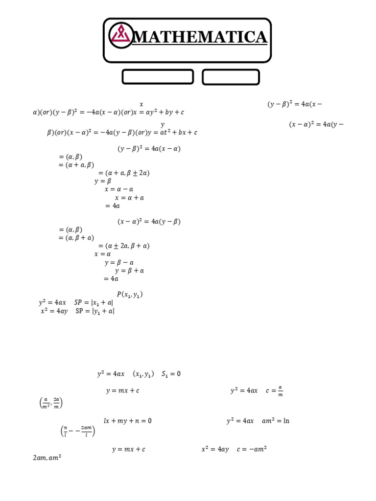 Parabola Imp Points | PDF