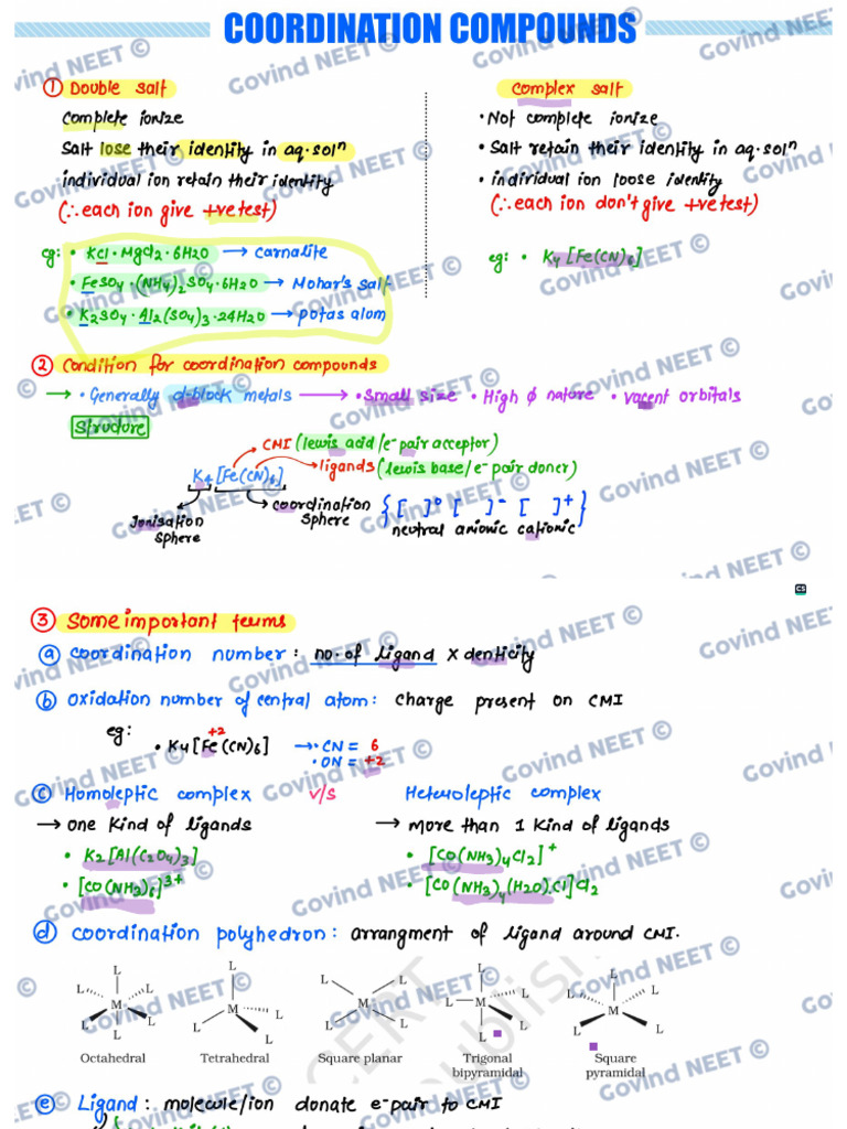 Coordination Compounds | PDF