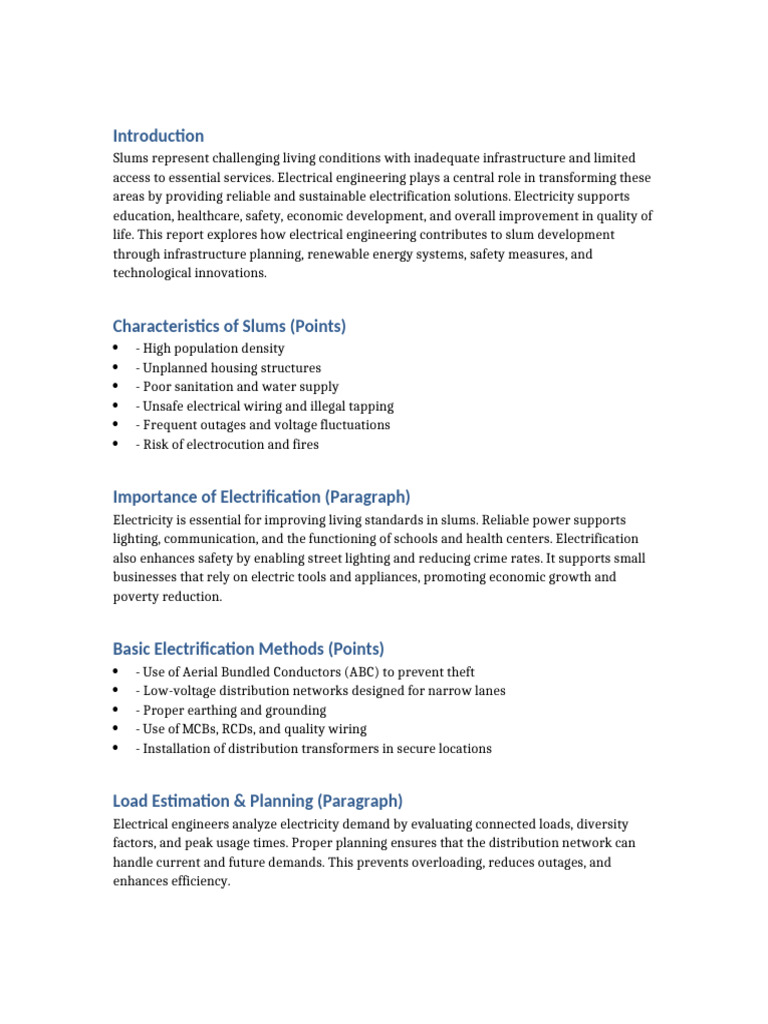 Slum Development EE Report Mixed Format | PDF