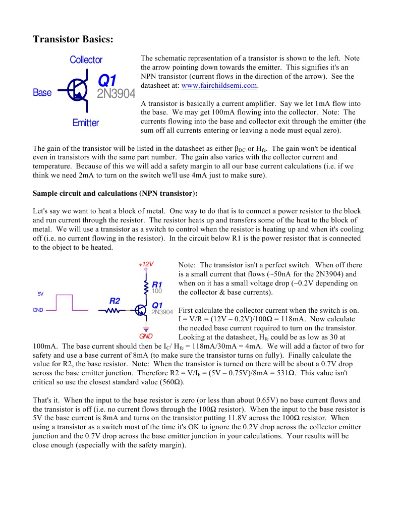 Transistor Basics | PDF