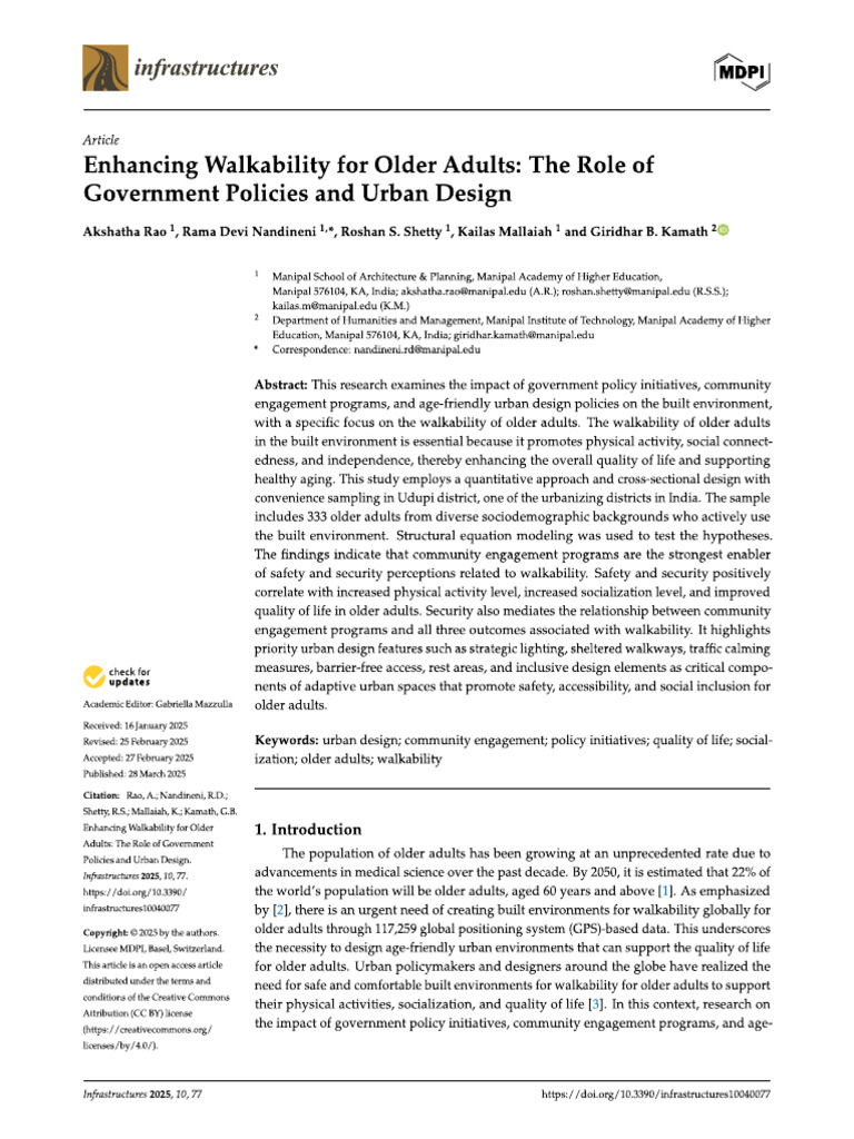 Walkability and Governance | PDF