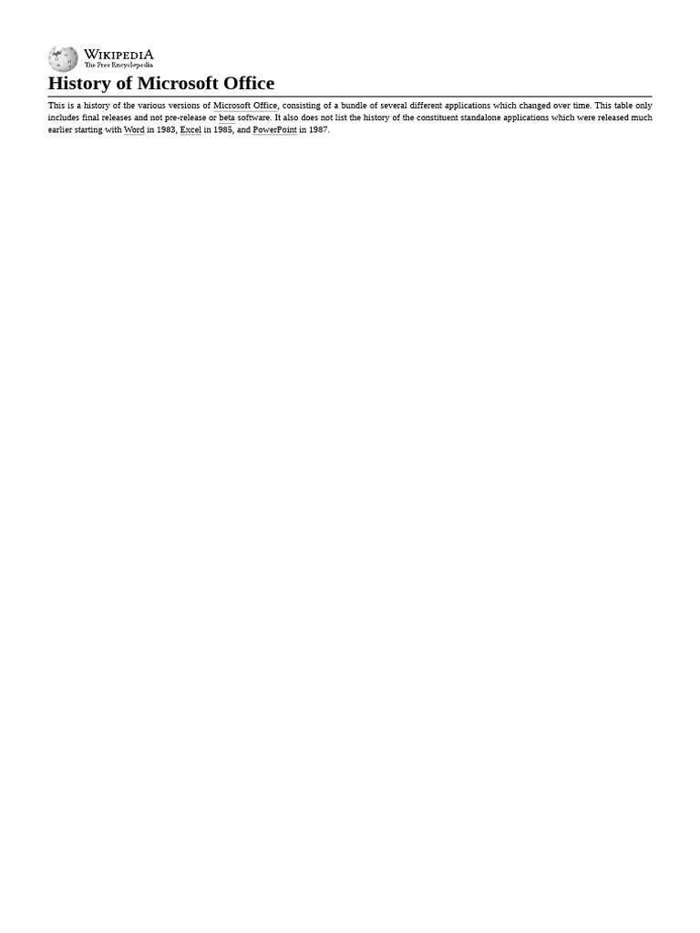History of Microsoft Office | PDF