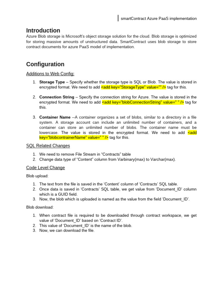 BLOB Configuration | PDF