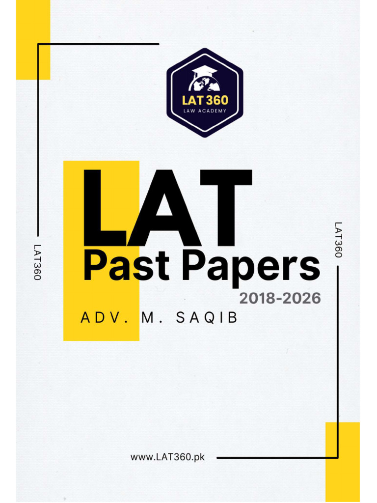 Solved HEC LAT Past Papers PDF (2018-2026) - LAT360 Law Academy | PDF