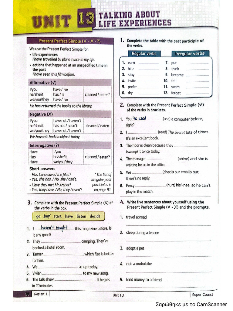 Units 13-15 Grammar Restart 1 | PDF