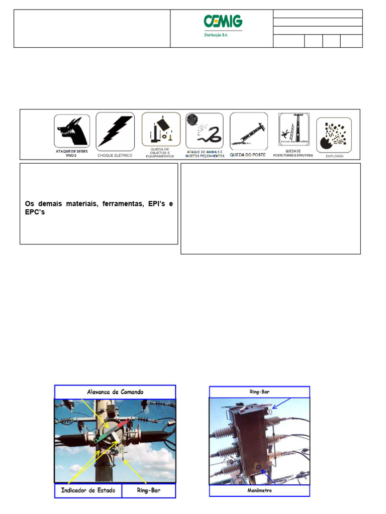 GUIA de SERVIÇO 14005-Operacao de Chaves SF62 | PDF