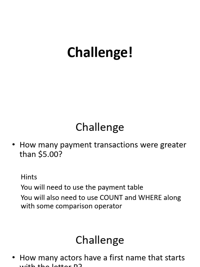 SQL General Challenge 1 | PDF