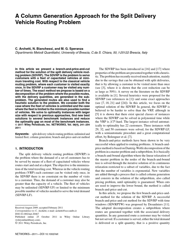 Archetti - Et - Al-2011-Networks A Column Generation Approach For The ...