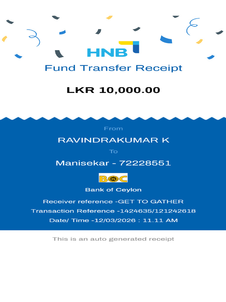 HNB DL Receipt 20260312 111146 | PDF