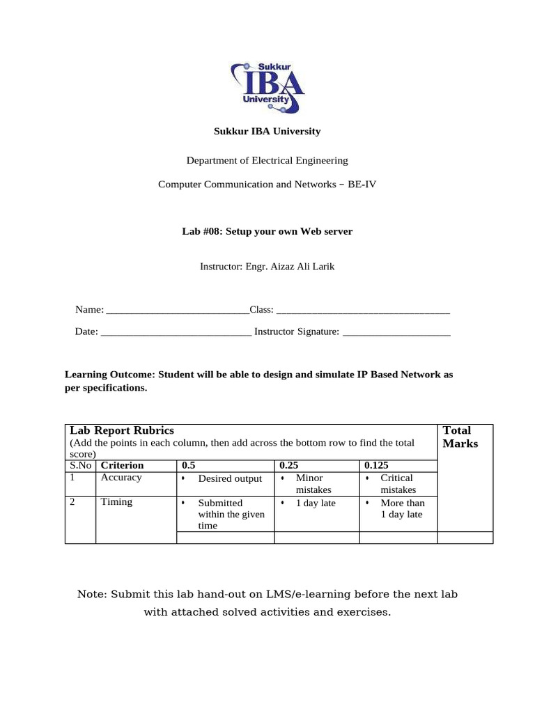 CCN Lab 8 Spring 2026 WebServer | PDF