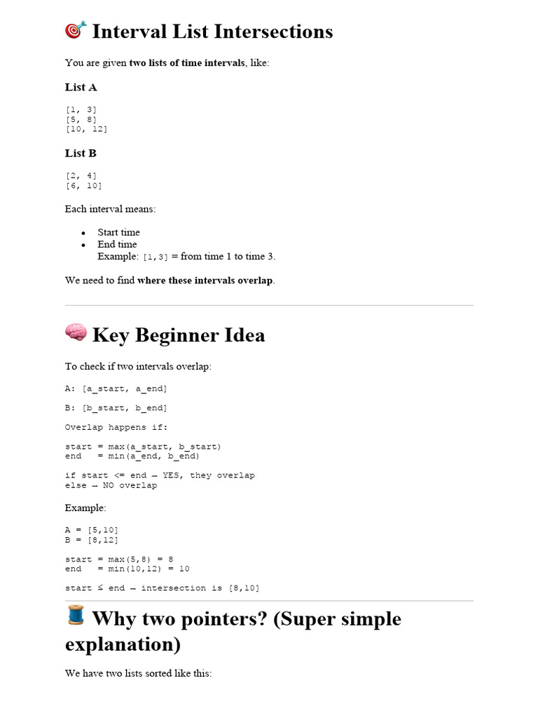 ? Interval List Intersections | PDF