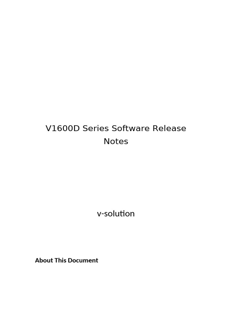 V1600D Series Software Release Notes | PDF | Port (Computer Networking ...