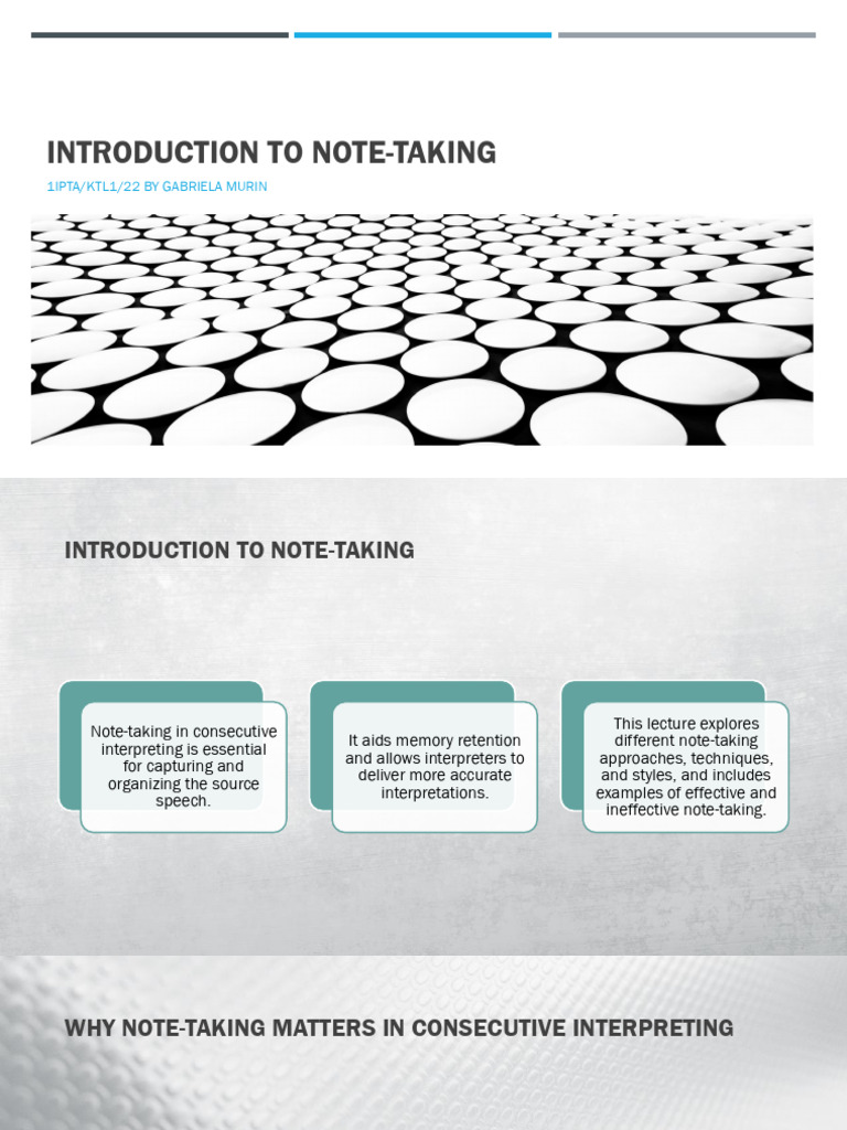 Introduction To Note-Taking in Consecutive Interpreting | PDF