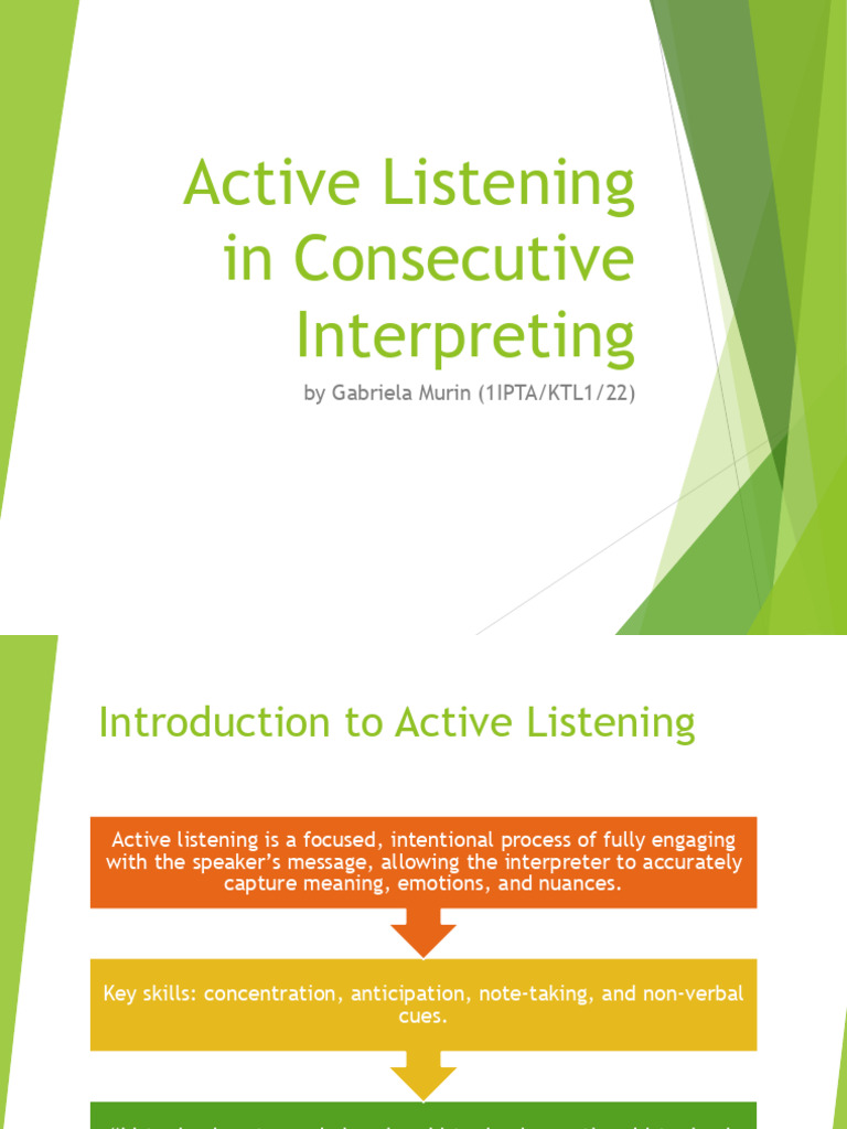 Active Listening in Consecutive Interpreting Lecture | PDF