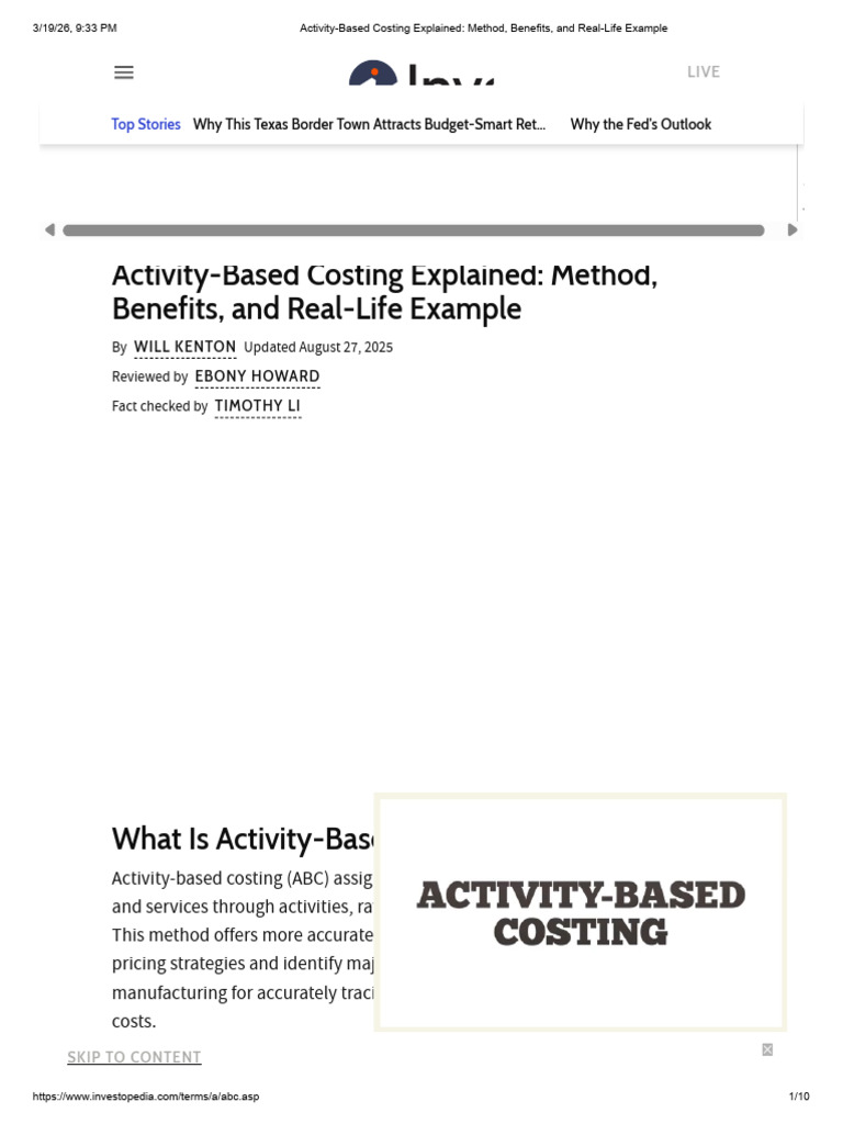 Activity-Based Costing Explained - Method, Benefits, and Real-Life ...