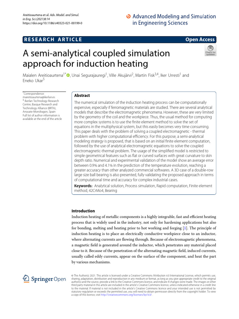 A Semi-Analytical Coupled Simulation Approach For Induction Heating | PDF