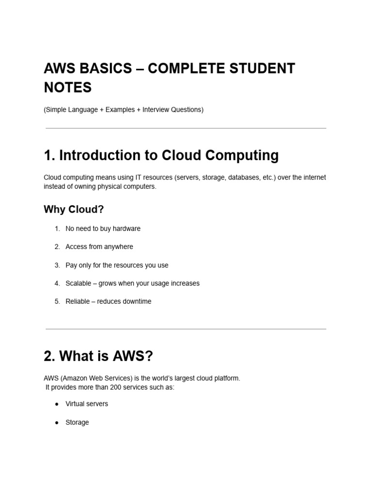 Notes Day1 Aws | PDF