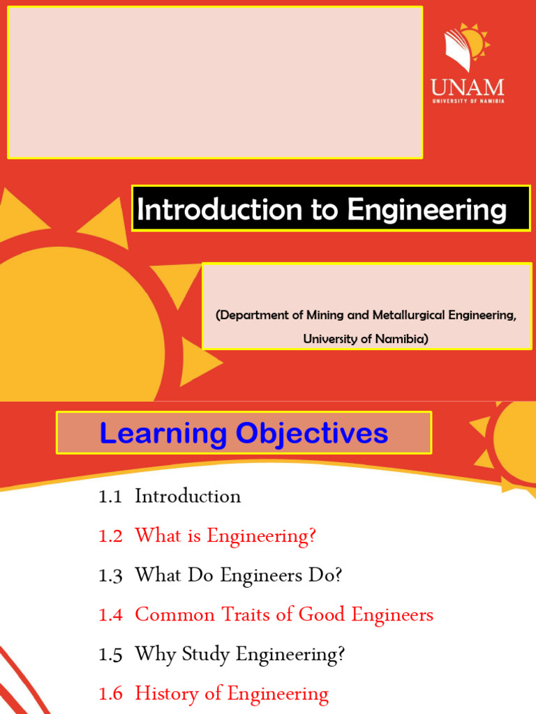 Lecture 01 - Introduction To Engineering - 2021 - Part 1 | PDF