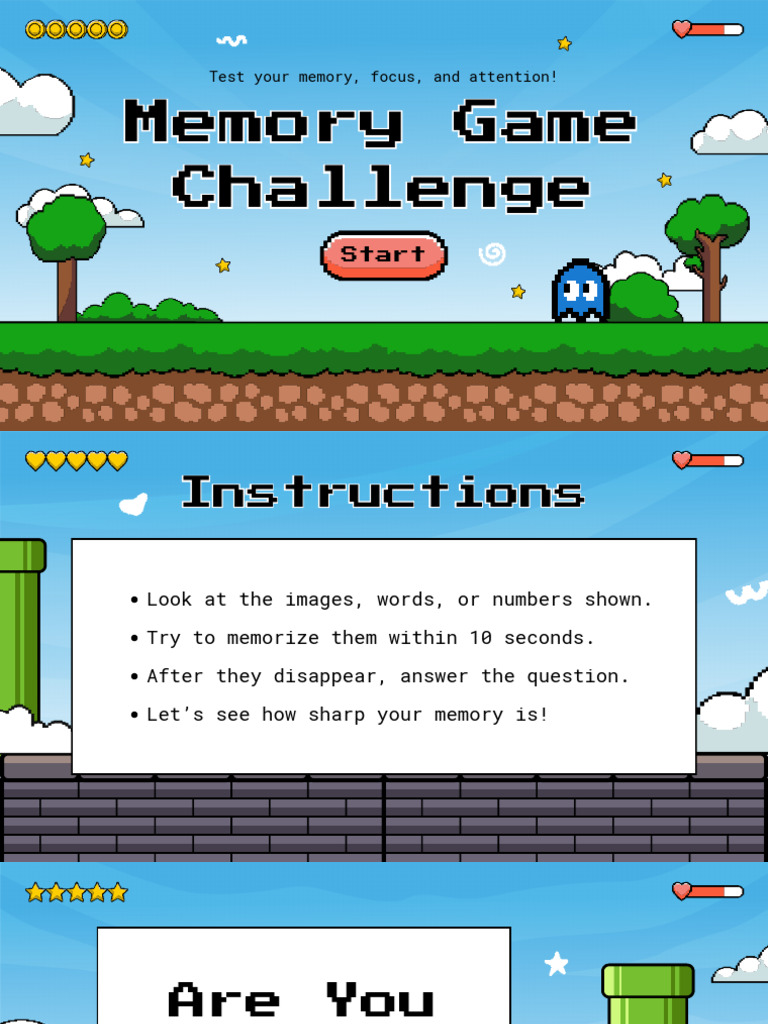Blue and Green Illustrated Memory Game Presentation | PDF