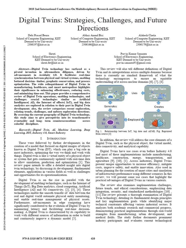 Digital Twins Strategies Challenges and Future Directions | PDF