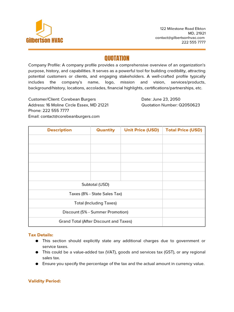 Quotation Format Template | PDF