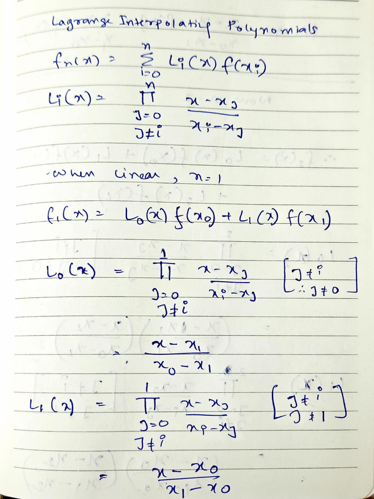 Lagrange Interpolation | PDF