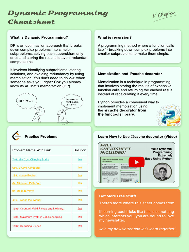 Dynamic Programming Cheatsheet | PDF