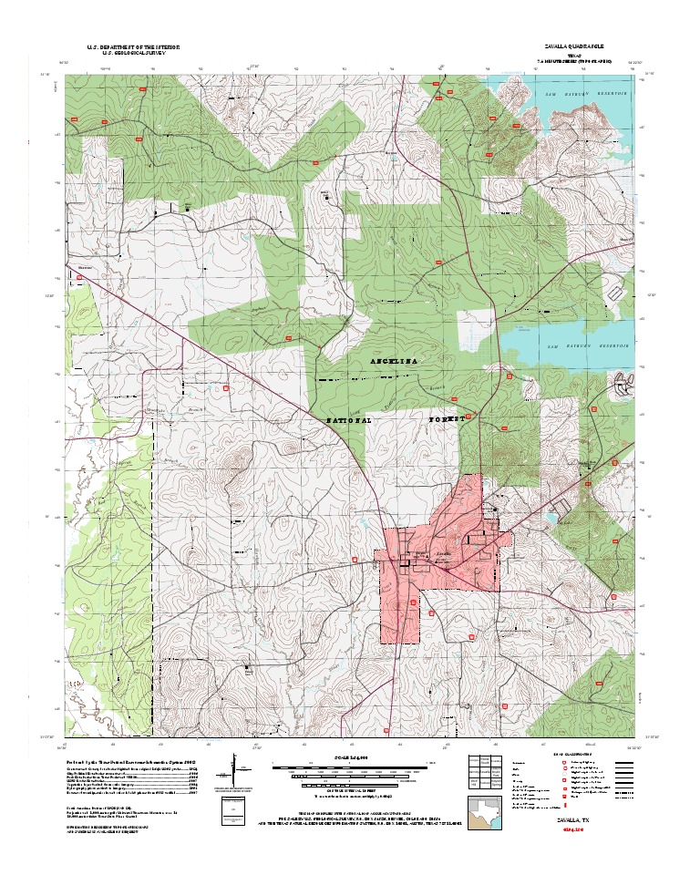 Topographic Map of Zavalla United States Geological Survey Topography