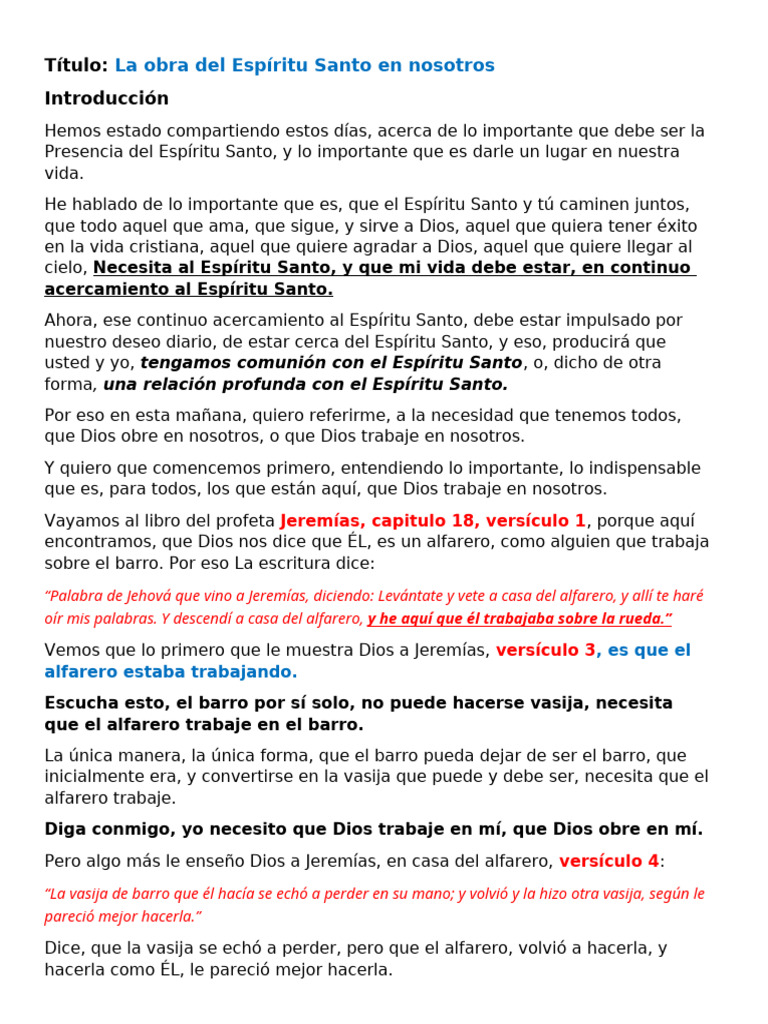 La Obra Del Espiritu Santo | PDF