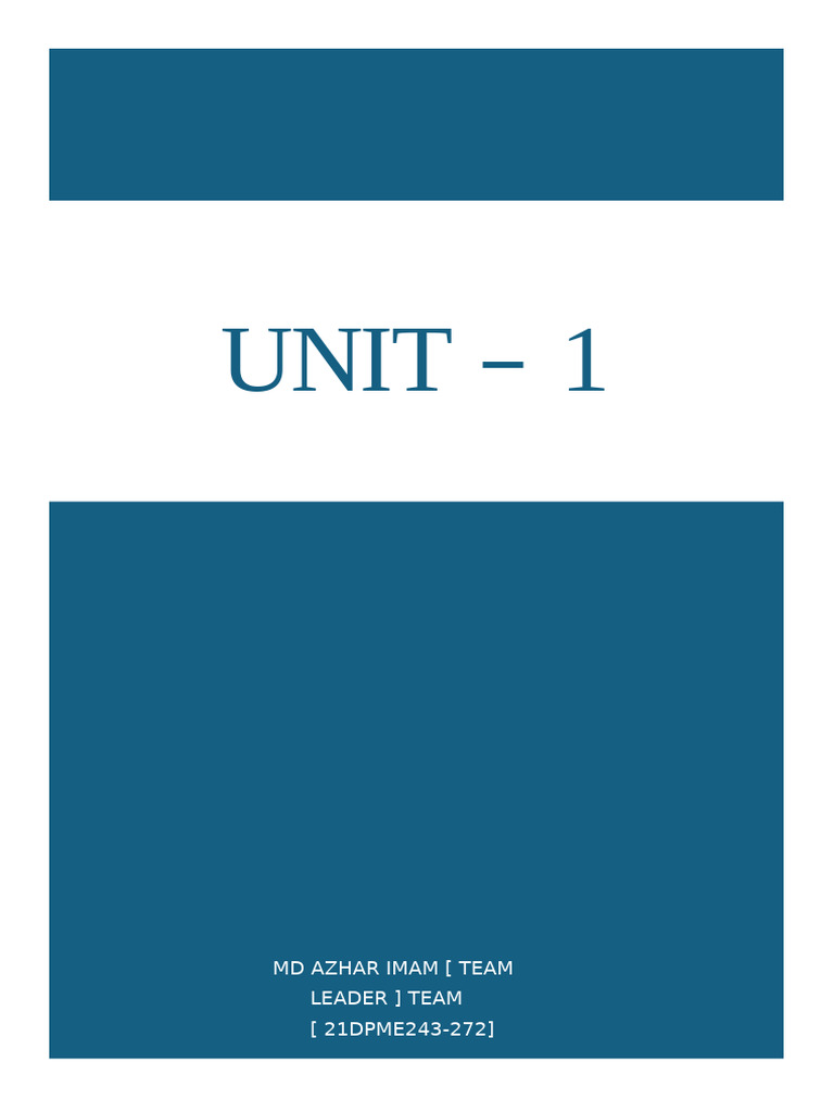 Unit 1 Mechatronics | PDF