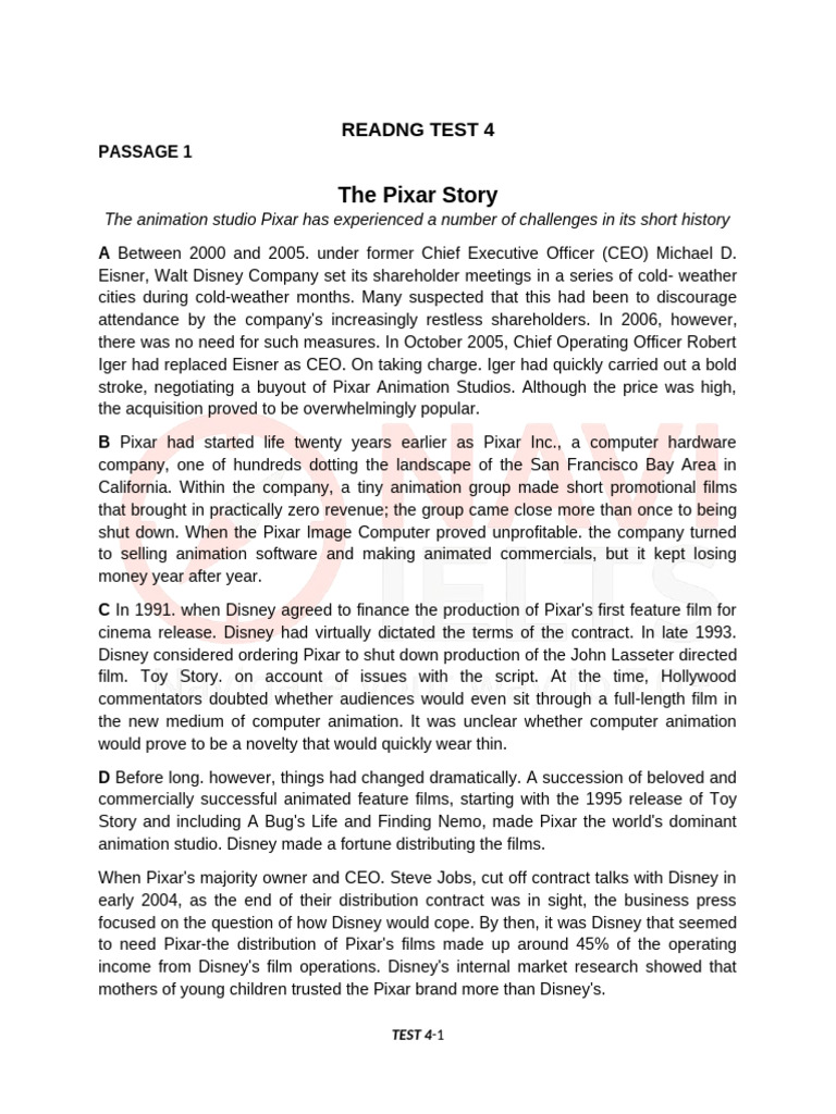 Reading Test 4 | PDF