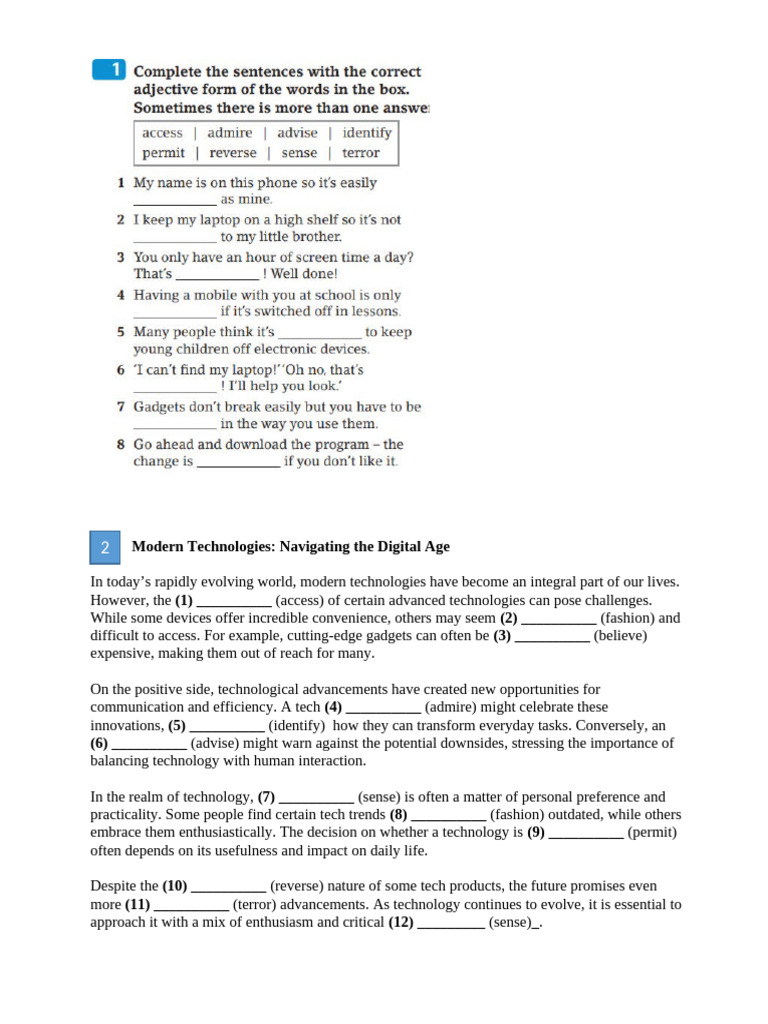Optimise b1+ Unit 1. Vocabulary. | PDF